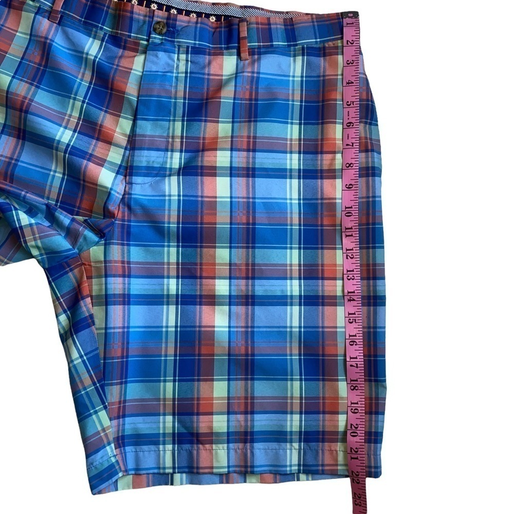 BH Golf Shorts men’s Blue Orange and Green Plaid - Picture 5 of 7